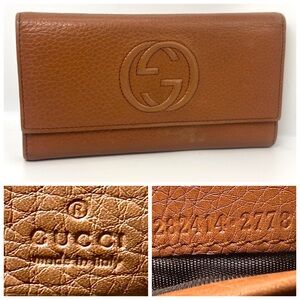 Gucci Soho leather wallet brown good condition